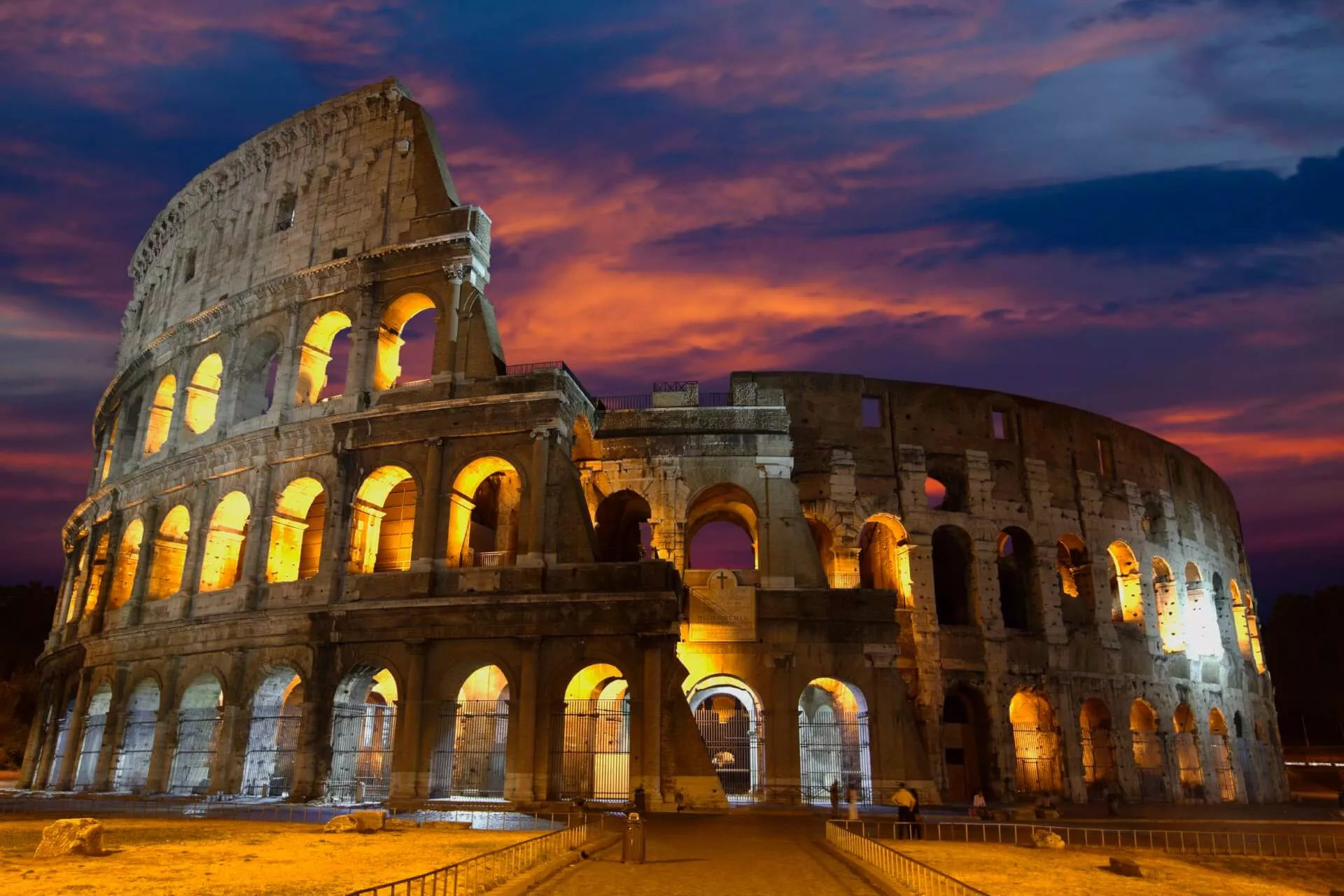 Colosseum Illuminated at Night